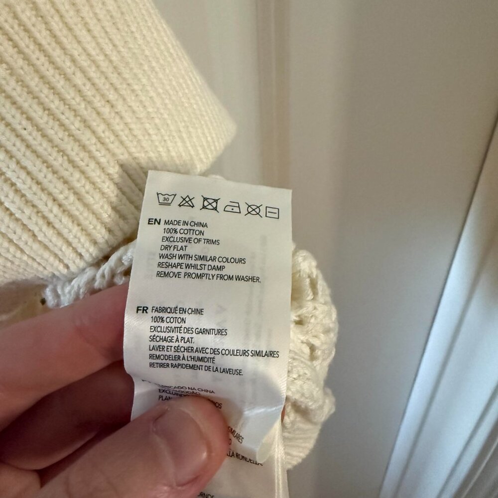 Varley Cream Open-Knit Short Sleeve Sweater - Picture 6 of 7